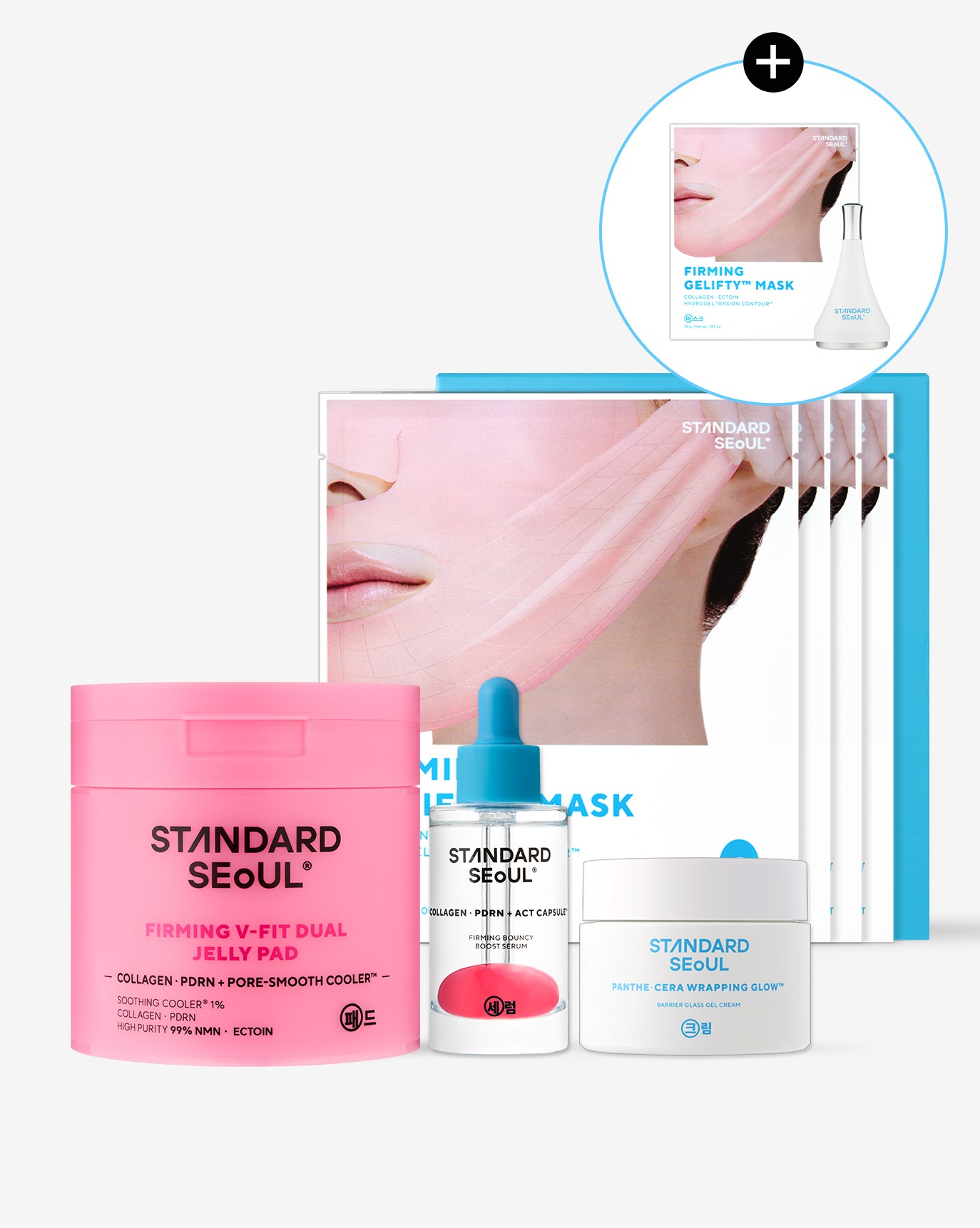 [4er Set] Jelly Pad & Booster Serum & Gel Cream & Gel Mask + Geschenk