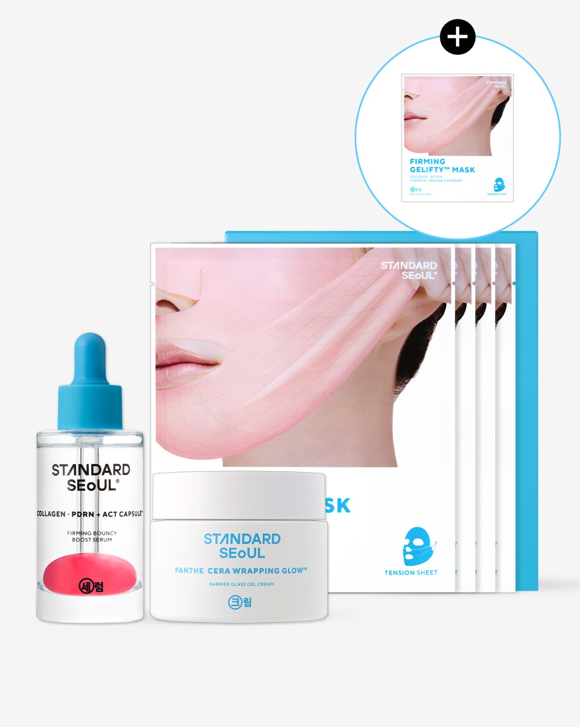 [3er Set] Booster Serum & Gel Cream & Gel Mask + Geschenk