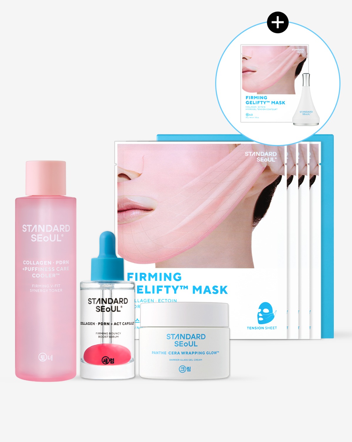 [4er Set] V-Fit Toner & Booster Serum & Gel Cream & Gel Mask + Geschenk