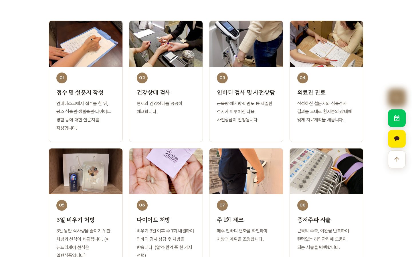 다이어트 진료 과정 — 8단계 안내